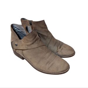 EILEEN FISHER Nubuck Leather Ankle Boots Tan Brown Bootie Neutral Classic 9.5